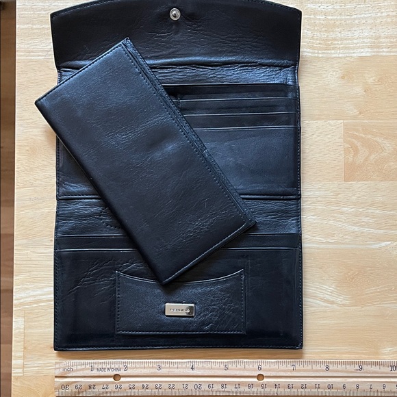 Vintage Perlina Black Leather clutch Wallet with check book holder - Picture 6 of 11